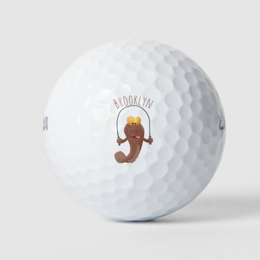 Funny skipping mudskipper fish cartoon golfballen (Voorkant)