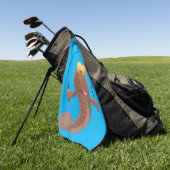 Funny skipping mudskipper fish cartoon golfhanddoek (Groen)