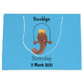 Funny skipping mudskipper fish cartoon groot cadeauzakje (Voorkant)