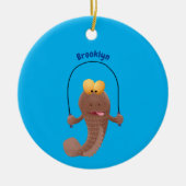 Funny skipping mudskipper fish cartoon keramisch ornament (Voorkant)