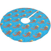 Funny skipping mudskipper fish cartoon kerstboom rok (Gekanteld)