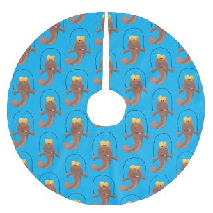 Funny skipping mudskipper fish cartoon kerstboom rok