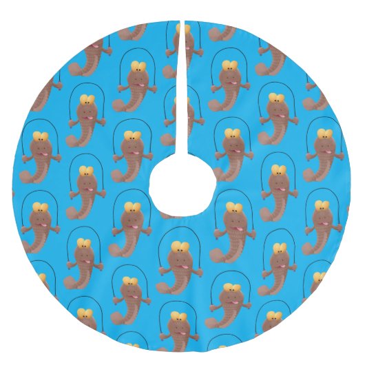 Funny skipping mudskipper fish cartoon kerstboom rok (Voorkant)