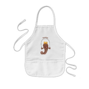 Funny skipping mudskipper fish cartoon kinder schort