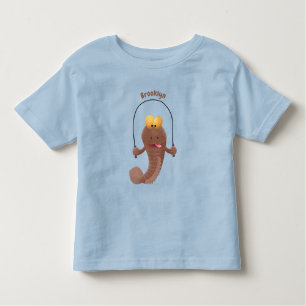 Funny skipping mudskipper fish cartoon kinder shirts