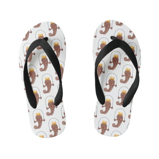 Funny skipping mudskipper fish cartoon kinder teenslippers (Voetbed)