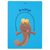 Funny skipping mudskipper fish cartoon klembord (Achterkant)