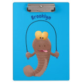 Funny skipping mudskipper fish cartoon klembord (Voorkant)
