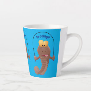 Funny skipping mudskipper fish cartoon latte mok