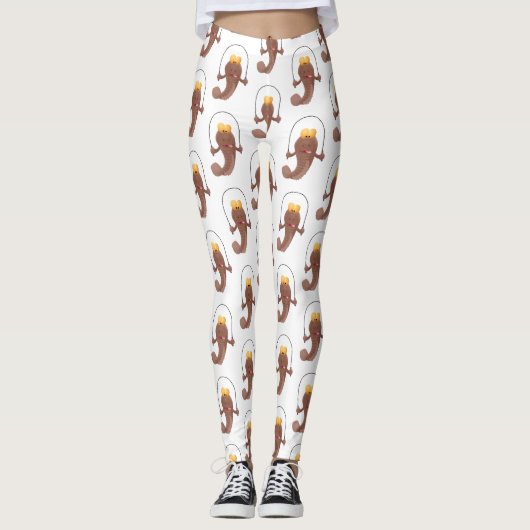 Funny skipping mudskipper fish cartoon leggings (Voorkant)