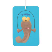 Funny skipping mudskipper fish cartoon luchtverfrisser (Voorkant)