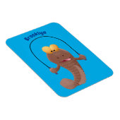 Funny skipping mudskipper fish cartoon magneet (Rechterzijde)