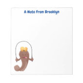 Funny skipping mudskipper fish cartoon notitieblok (Voorkant)