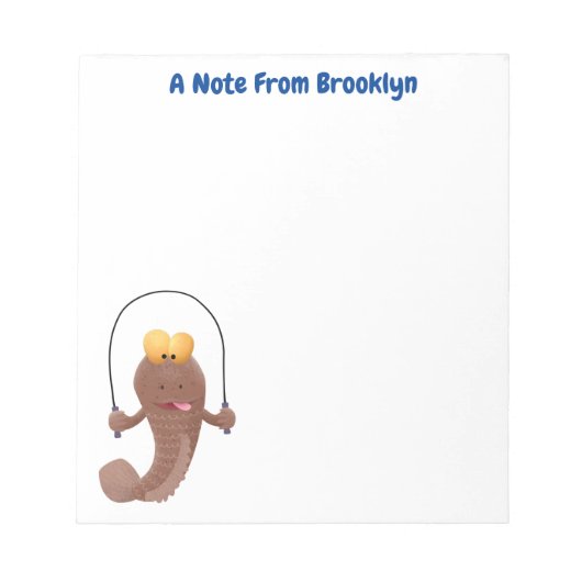 Funny skipping mudskipper fish cartoon notitieblok (Voorkant)