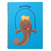 Funny skipping mudskipper fish cartoon notitieboek (Voorkant)