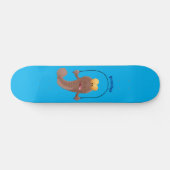 Funny skipping mudskipper fish cartoon persoonlijk skateboard (Horizontaal)
