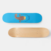 Funny skipping mudskipper fish cartoon persoonlijk skateboard (Horizontaal)