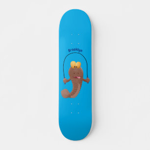 Funny skipping mudskipper fish cartoon persoonlijk skateboard