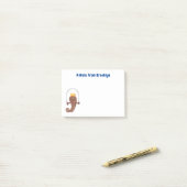 Funny skipping mudskipper fish cartoon post-it® notes (Op bureau)