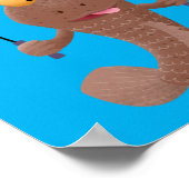 Funny skipping mudskipper fish cartoon poster (Hoek)