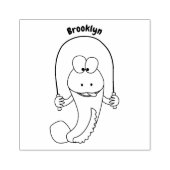 Funny skipping mudskipper fish cartoon rubberstempel (Afrduk)