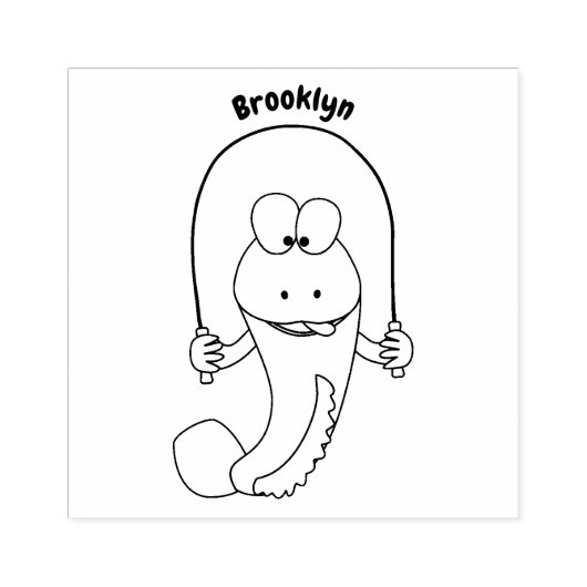 Funny skipping mudskipper fish cartoon rubberstempel (Afrduk)