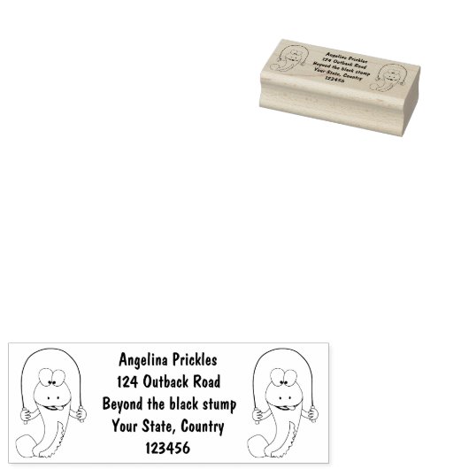 Funny skipping mudskipper fish cartoon rubberstempel (Gestempeld)