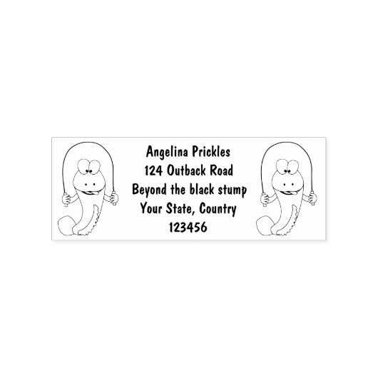 Funny skipping mudskipper fish cartoon rubberstempel (Afrduk)