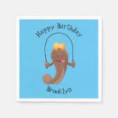 Funny skipping mudskipper fish cartoon servet (Voorkant)