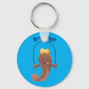 Funny skipping mudskipper fish cartoon sleutelhang sleutelhanger
