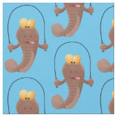 Funny skipping mudskipper fish cartoon stof (Close Up)