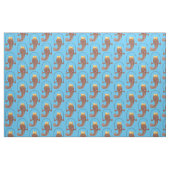 Funny skipping mudskipper fish cartoon stof (Fat Quarter)