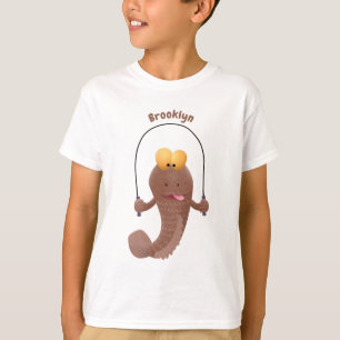 Funny skipping mudskipper fish cartoon t-shirt