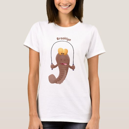 Funny skipping mudskipper fish cartoon t-shirt (Voorkant)