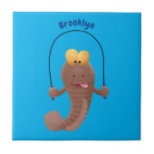 Funny skipping mudskipper fish cartoon tegeltje (Voorkant)