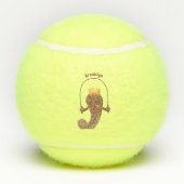Funny skipping mudskipper fish cartoon tennisballen (Achterkant)