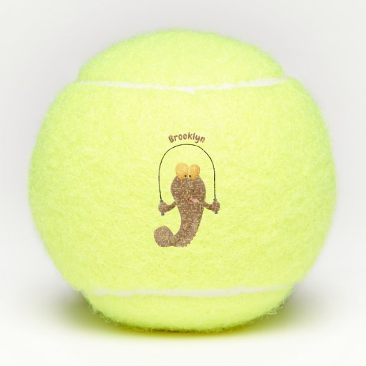 Funny skipping mudskipper fish cartoon tennisballen (Voorkant)