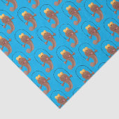 Funny skipping mudskipper fish cartoon tissuepapier (Detail)