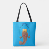 Funny skipping mudskipper fish cartoon tote bag (Achterkant)