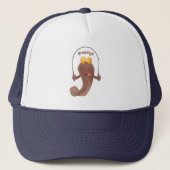 Funny skipping mudskipper fish cartoon trucker pet (Voorkant)