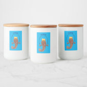Funny skipping mudskipper fish cartoon voedselcontainer etiket (Flessen)