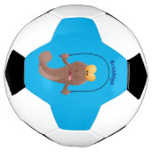 Funny skipping mudskipper fish cartoon voetbal (Gedraaid)