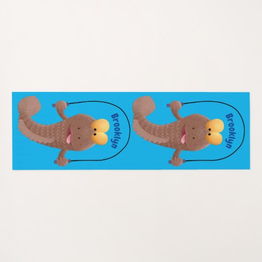 Funny skipping mudskipper fish cartoon yogamat (Achterkant (horizontaal))