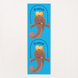 Funny skipping mudskipper fish cartoon yogamat
