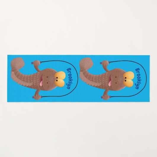 Funny skipping mudskipper fish cartoon yogamat (Voorkant (horizontaal))