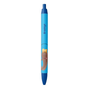 Funny skipping mudskipper fish cartoon zwarte inkt pen