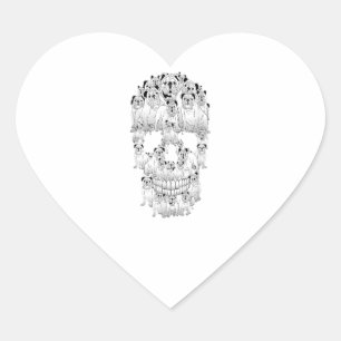 Funny Skull Costume Mannen Women Bulldog Lover Gif Hart Sticker