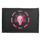 Funny Skull Design - Roze Schedel met Happy Worm Kussensloop (Achterkant)