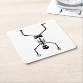 Funny skull doing handstand kartonnen onderzetters (Schuin)