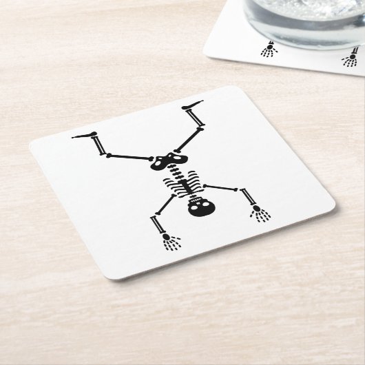 Funny skull doing handstand kartonnen onderzetters (Schuin)